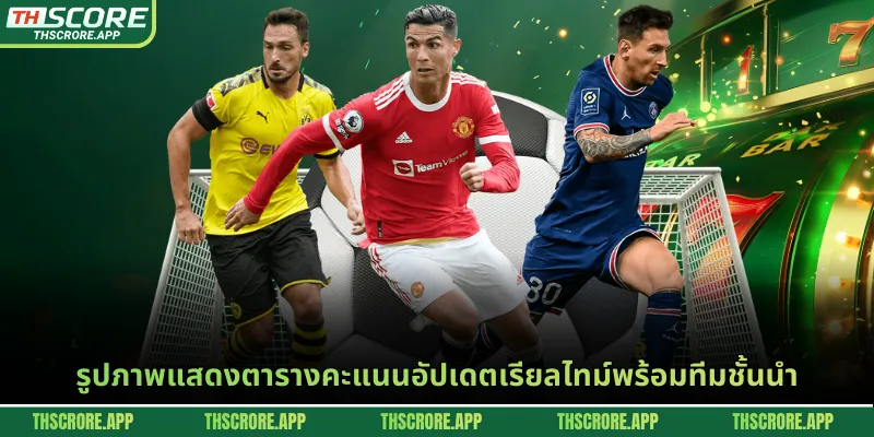 รูปภาพแสดงตารางคะแนนอัปเดตเรียลไทม์พร้อมทีมชั้นนำ